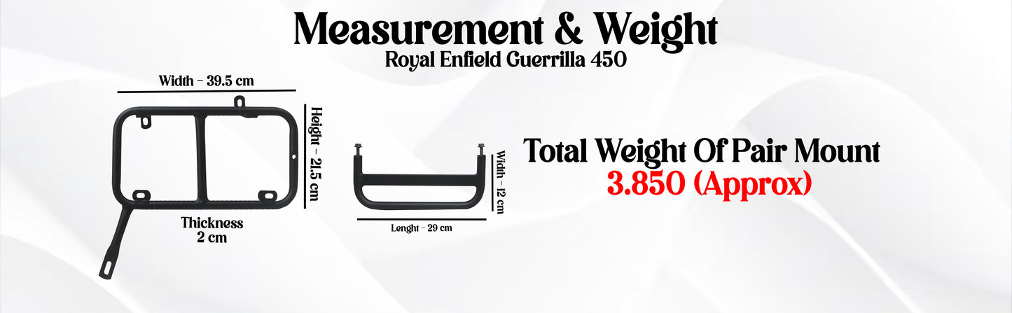Black Saddle Stay Pair Right & Left Side Fit for Royal Enfield Guerrilla 450