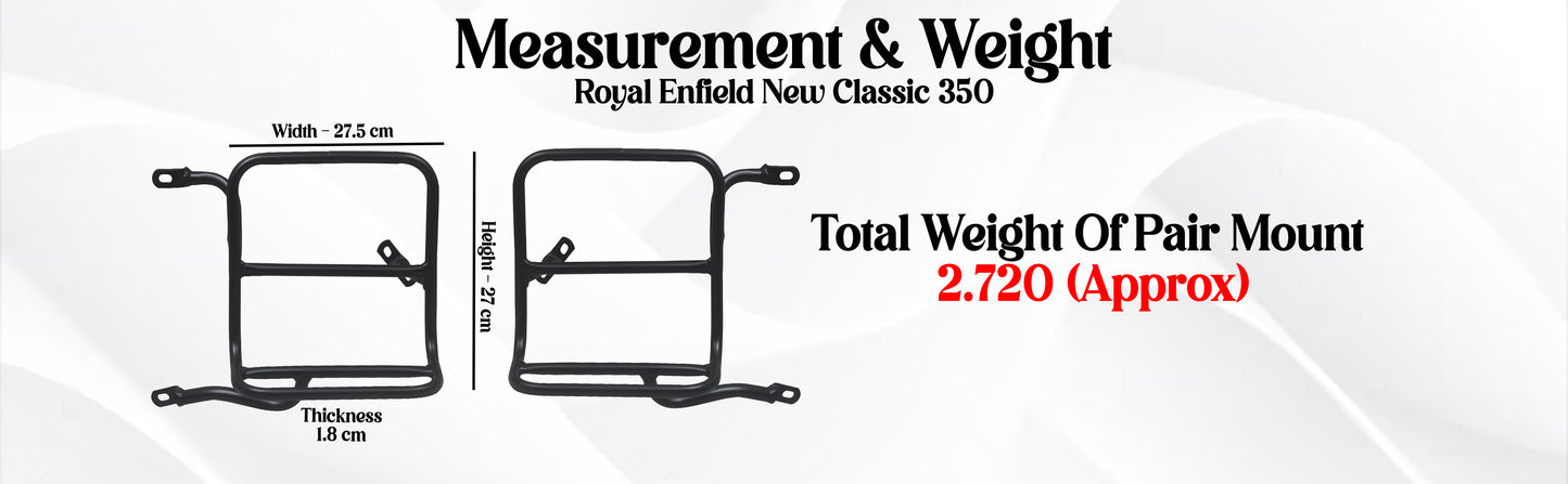 Black Saddle Stay Pair Right & Left Side Fit for Royal Enfield New Classic 350 Reborn