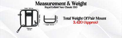 Black Saddle Stay Pair Right & Left Side Fit for Royal Enfield New Classic 350 Reborn