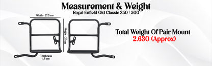 Black Saddle Stay Pair Right & Left Side Fit for Royal Enfield Old Classic 350/500