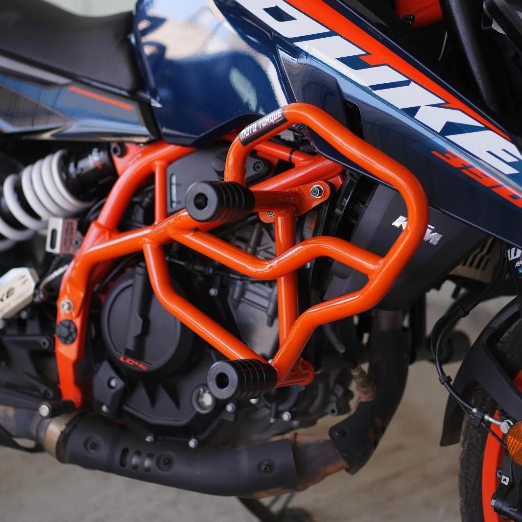 Moto Torque Thor Crash Guard (Orange) With Slider For KTM duke 250/390 Gen3