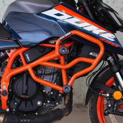 Moto Torque Thor Crash Guard (Orange) With Slider For KTM duke 250/390 Gen3
