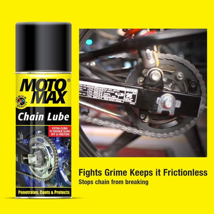 Motomax Chain Lube Spray to prevent breakage in Bikes and Cars Chain Lube Aerosol Spray Lubrication & Corrosion protection Chain Oil (200 ml)