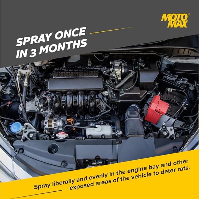 Motomax Rat Repellent Spray 100 ml Protection for Engine parts & wires, Wheel Arch
