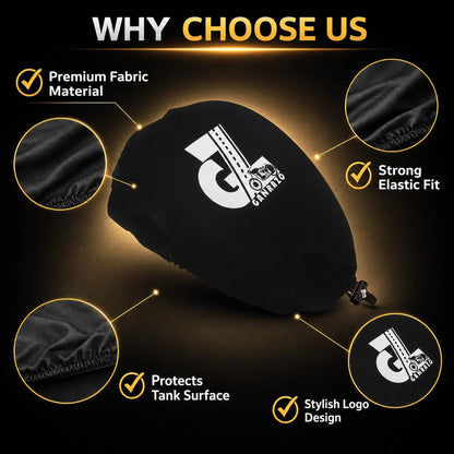 Motorcycle Fuel Tank Cover - Premium Elastic Dustproof & Scratch-Resistant Protector for New Classic, Bullet, Meteor, Goan Classic, Old Classic, Bullet 350 All Models, Black