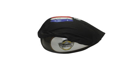 Motorcycle Fuel Tank Cover - Tibetan Prayer Flag, Spiritual Design & Scratch-Resistant Protector for Old/New Classic, Bullet, Meteor, Goan Classic 350 All Models, Black