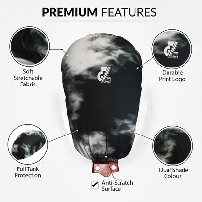 Motorcycle Fuel Tank Cover Dual Shade - Premium Elastic Dustproof & Scratch-Resistant Protector for Triumph Speed 400/400 T4, Scrambler 400 X/XC, Tracker & Thruxton 400 All Models, Green