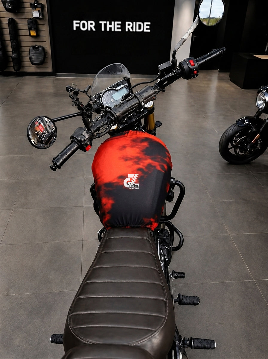 Motorcycle Fuel Tank Cover Dual Shade - Premium Elastic Dustproof & Scratch-Resistant Protector for Triumph Speed 400/400 T4, Scrambler 400 X/XC, Tracker & Thruxton 400 All Models, Red