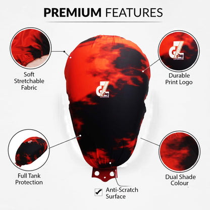 Motorcycle Fuel Tank Cover Dual Shade - Premium Elastic Dustproof & Scratch-Resistant Protector for Triumph Speed 400/400 T4, Scrambler 400 X/XC, Tracker & Thruxton 400 All Models, Red