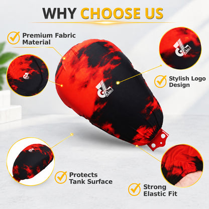 Motorcycle Fuel Tank Cover Dual Shade - Premium Elastic Dustproof & Scratch-Resistant Protector for Triumph Speed 400/400 T4, Scrambler 400 X/XC, Tracker & Thruxton 400 All Models, Red