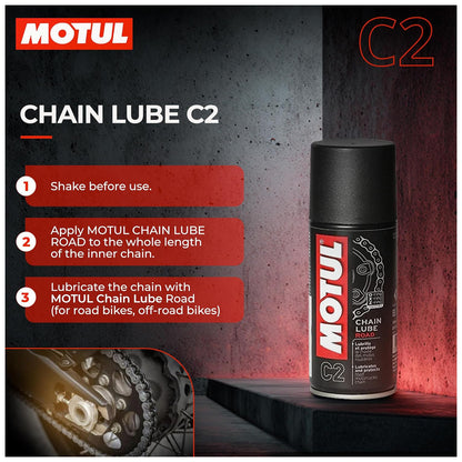 Motul Combo of C2 Chain Lube (400 ml) and C1 Chain Clean for All Bikes (400 ml)