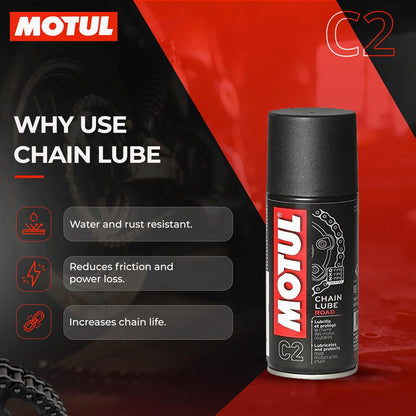 Motul Combo of C2 Chain Lube (400 ml) and C1 Chain Clean for All Bikes (400 ml)