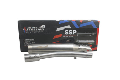 Silver Stallion Performance Outlander Silencer Exhaust Silver For Royal Enfield Bear 650