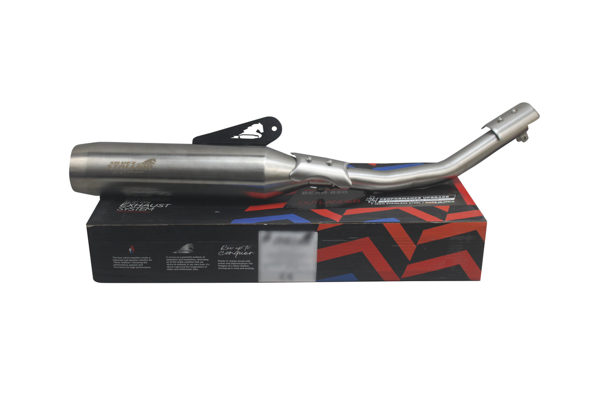 Silver Stallion Performance Outlander Silencer Exhaust Silver For Royal Enfield Bear 650