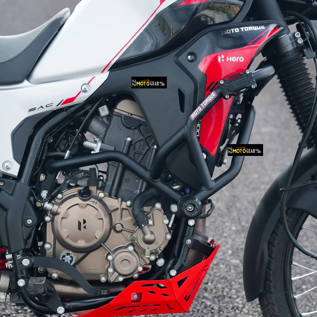 MOTO TORQUE TITAN X CRASH GUARD/ENGINE GUARD BLACK WITH FITTINGS FOR XPULSE 210