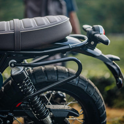 Black Soft Panniers Bags Pair With Soft Pannier Rail Pair Compatible With Royal Enfield Bear 650