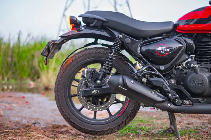 PoweRage Slip-On Exhaust for Royal Enfield Hunter 350 - Black Finish