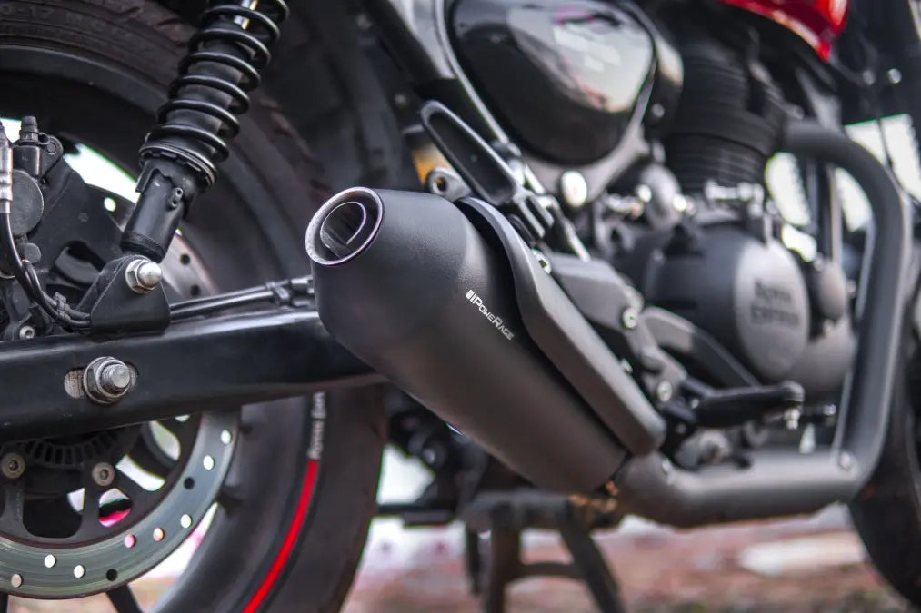 PoweRage Slip-On Exhaust for Royal Enfield Hunter 350 - Black Finish