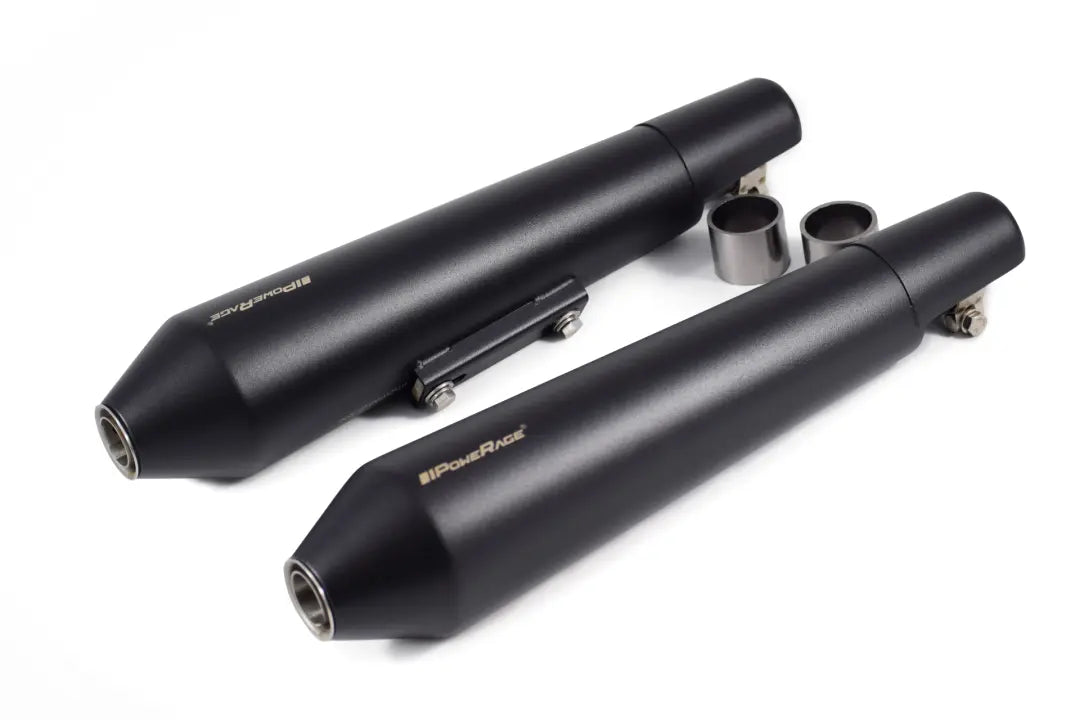 PoweRage Slip-On Exhaust for Royal Enfield Interceptor / GT 650 – Black Finish (Short Type)