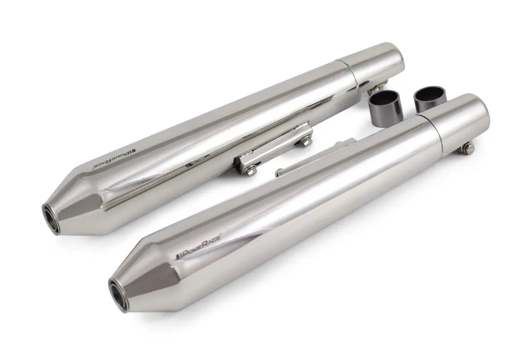 PoweRage Slip-On Exhaust for Royal Enfield Interceptor / GT 650 – Polish Finish (Long Type)