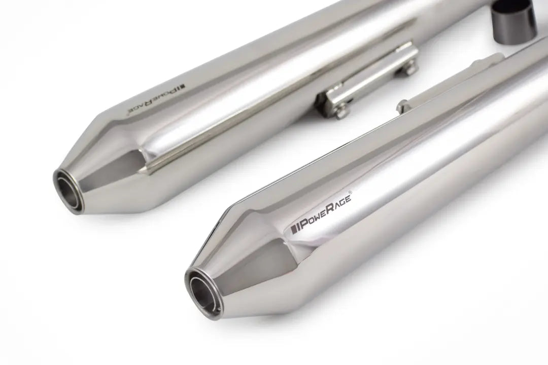 PoweRage Slip-On Exhaust for Royal Enfield Interceptor / GT 650 – Polish Finish (Long Type)