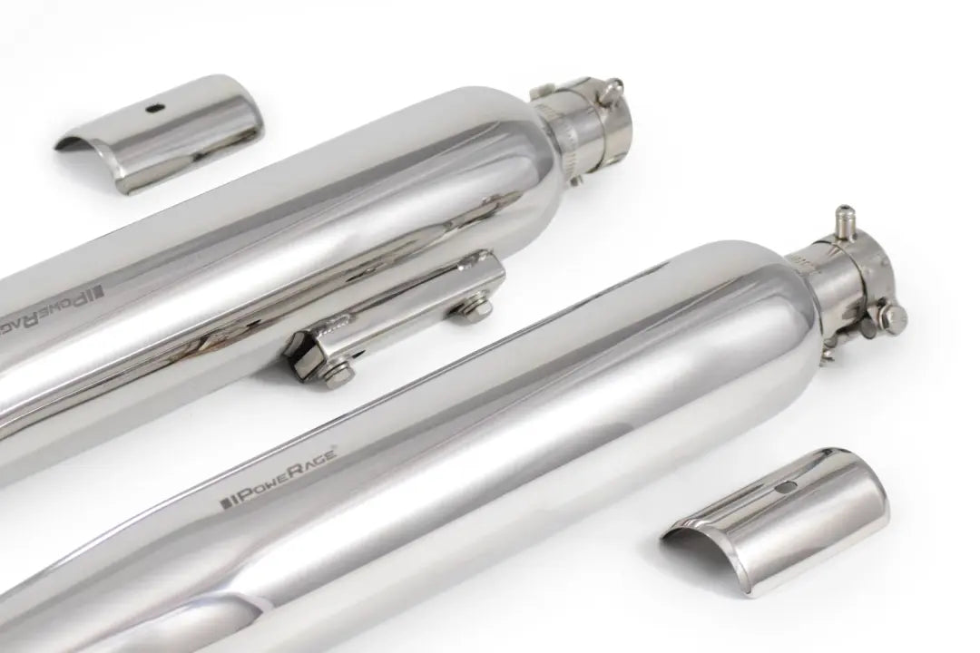 PoweRage Slip-On Exhaust for Royal Enfield Super Meteor 650 – Polish Finish