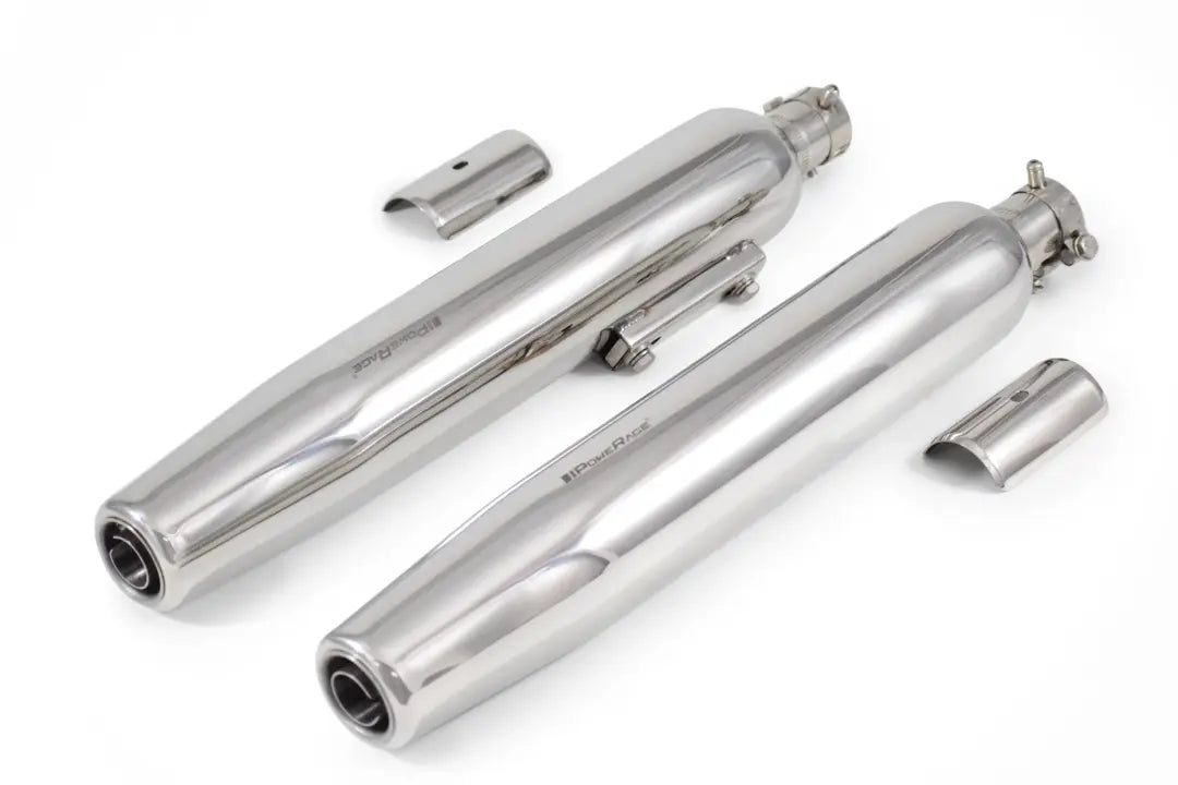 PoweRage Slip-On Exhaust for Royal Enfield Super Meteor 650 – Polish Finish