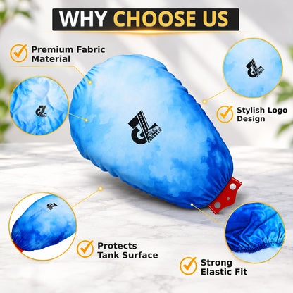 Motorcycle Fuel Tank Cover Dual Shade - Premium Elastic Dustproof & Scratch-Resistant Protector for Triumph Speed 400/400 T4, Scrambler 400 X/XC, Tracker & Thruxton 400 All Models, Blue