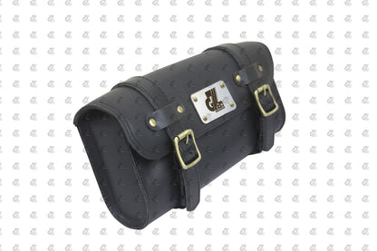 Premium Leather Bike SideRear Saddle Bag Round Style Tool Bag Storage Tool Pouch With2 Strap for Royal Enfield New Classic Reborn & Meteor 350