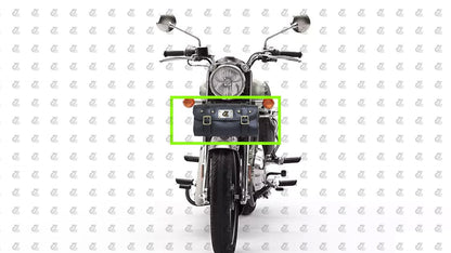 Premium Leather Bike SideRear Saddle Bag Round Style Tool Bag Storage Tool Pouch With2 Strap for Royal Enfield New Classic Reborn & Meteor 350