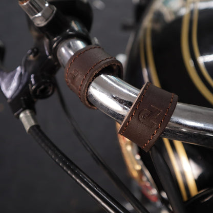 Premium Leather Handlebar Cable Wrap for Motorcycles  Wire Management & Protection Cover  Universal Fit  Set of 4  (Brown)