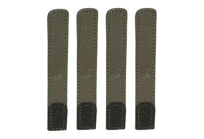 Premium Leather Handlebar Cable Wrap for Motorcycles | Wire Management & Protection Cover | Universal Fit | Set of 4 | (Olive)