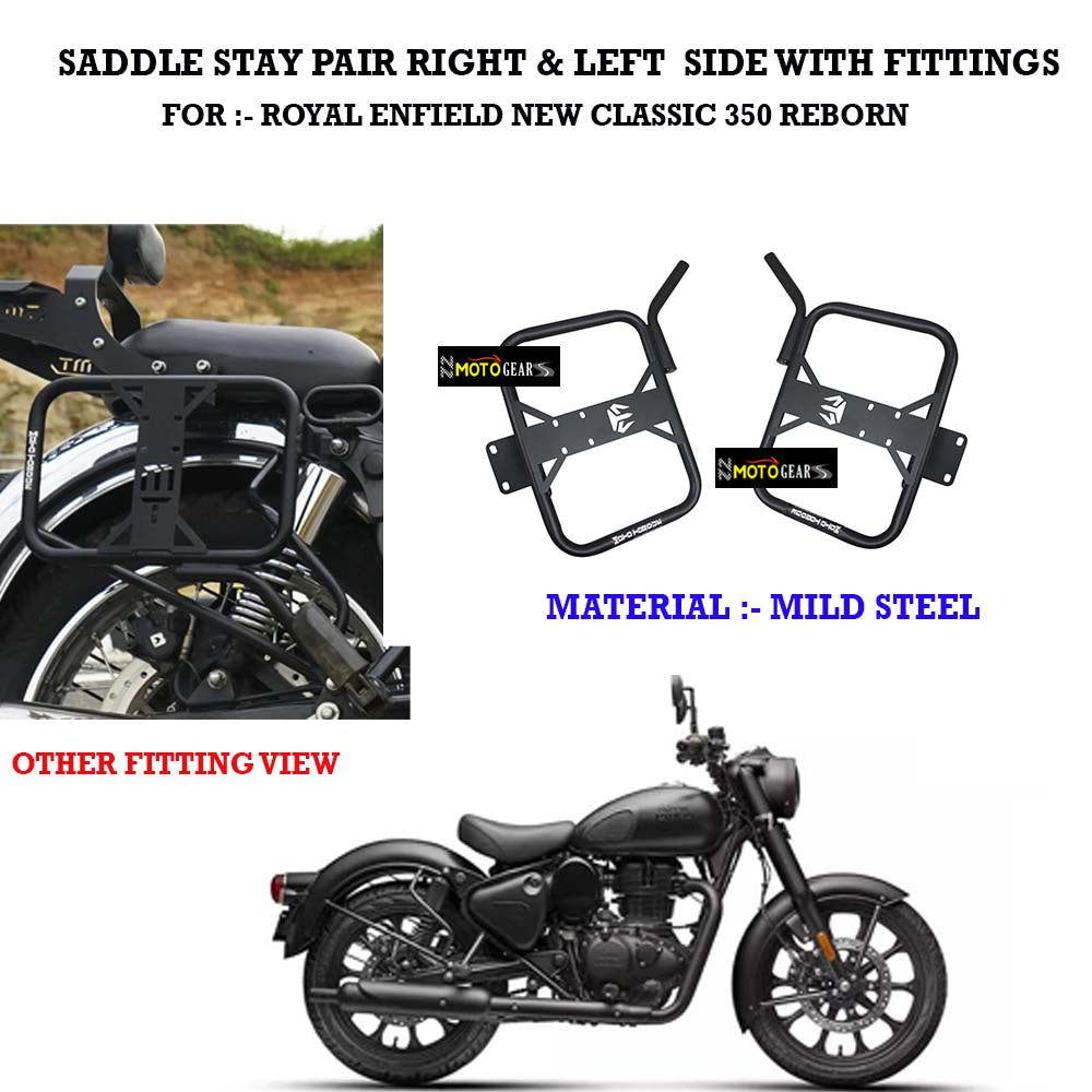 Moto Torque Saddle Stay Pair Right & Left Side With Fittings For Royal Enfield New Classic 350 Reborn