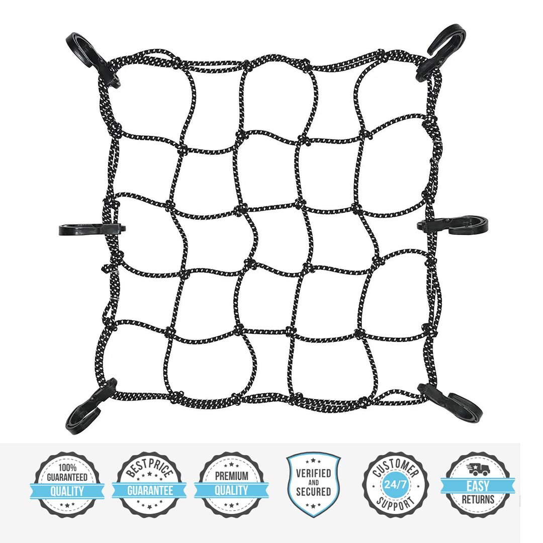 REFLECTIVE BUNGEE TIE DOWN NET (12″ X 12″)