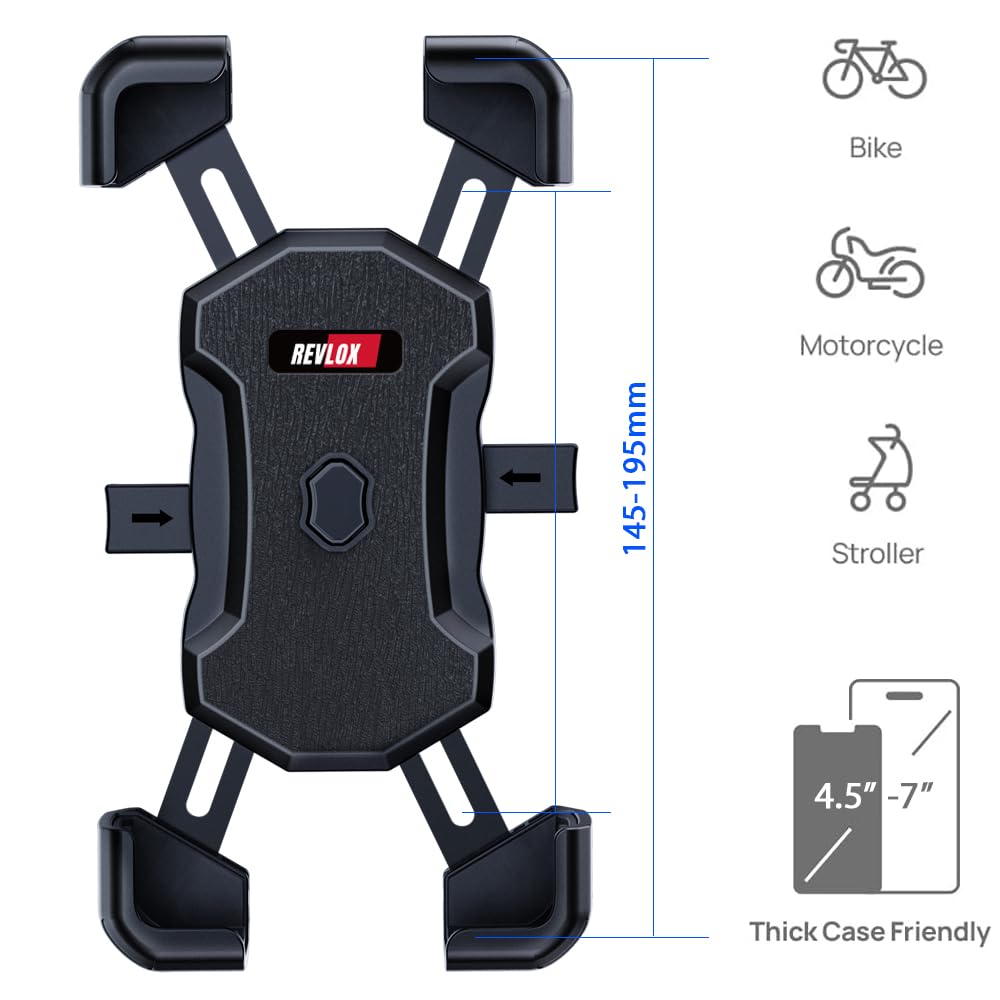 REVLOX FlexPro Motorcycle Mobile Mount/Mobile Holder with Vibration Dampener