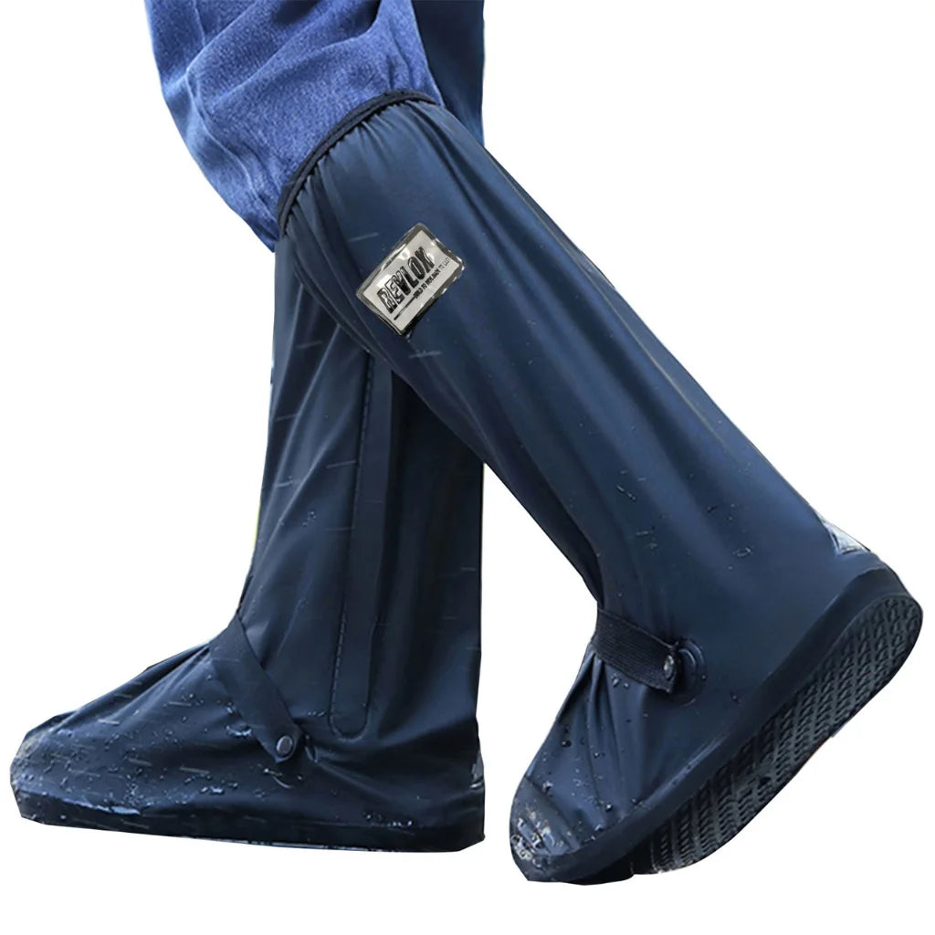 REVLOX Waterproof Shoe Cover Anti-Skid & Reflective Ideal for Riding, Cycling, Hiking & Rainy Commutes Reusable, Easy to Carry, Full Shoe Protection Black