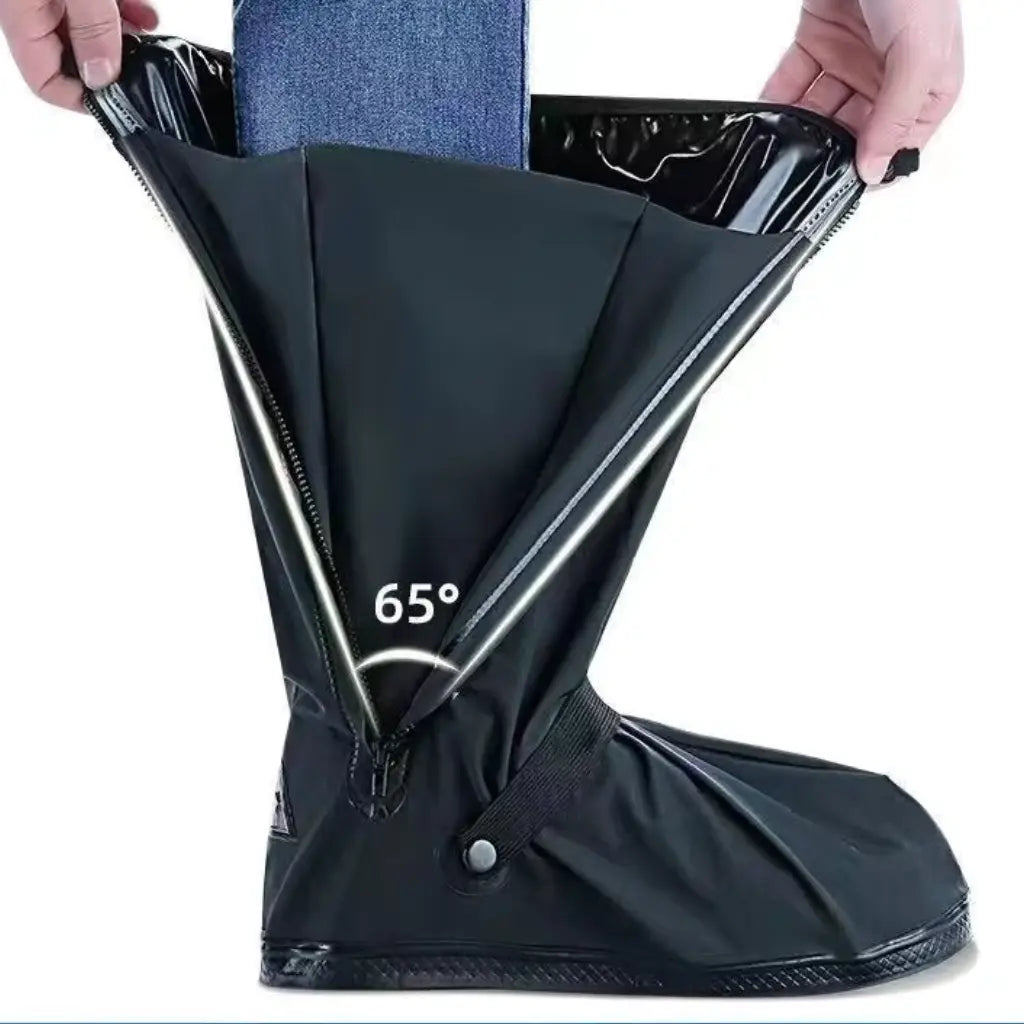 REVLOX Waterproof Shoe Cover Anti-Skid & Reflective Ideal for Riding, Cycling, Hiking & Rainy Commutes Reusable, Easy to Carry, Full Shoe Protection Black