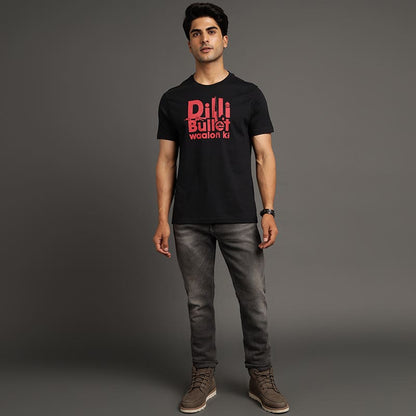 ROYAL ENFIELD DILLI BULLET WALLON KI TSHIRT BLACK