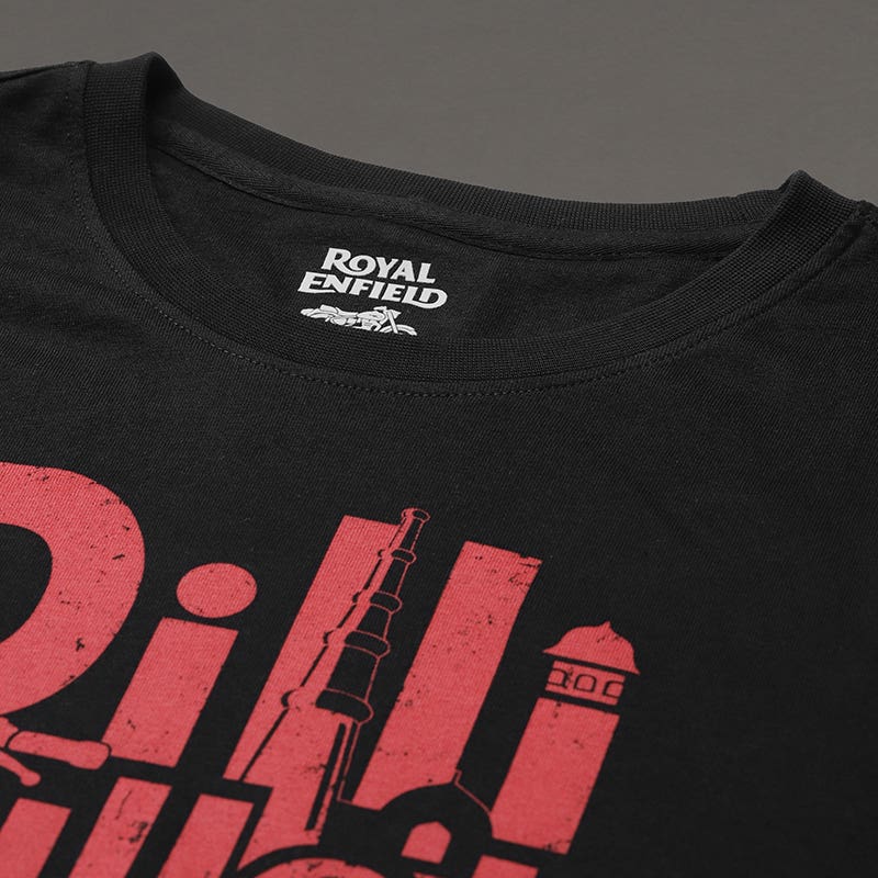 ROYAL ENFIELD DILLI BULLET WALLON KI TSHIRT BLACK