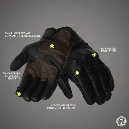 ROYAL ENFIELD BRAVADO GLOVES BLACK & BROWN
