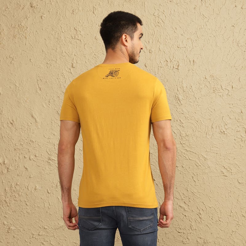 ROYAL ENFIELD BRAVEHEART MEN'S T SHIRT MUSTARD
