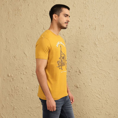 ROYAL ENFIELD BRAVEHEART MEN'S T SHIRT MUSTARD