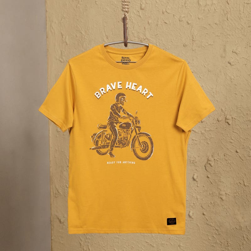 ROYAL ENFIELD BRAVEHEART MEN'S T SHIRT MUSTARD