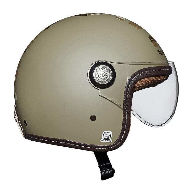 ROYAL ENFIELD CHOPPER MLG CAMO HELMET WITH CLEAR VISOR DESERT STORM