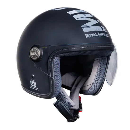 ROYAL ENFIELD CHOPPER MLG CAMO HELMET WITH CLEAR VISOR MATT BLACK