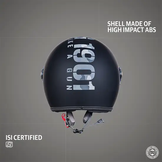 ROYAL ENFIELD CHOPPER MLG CAMO HELMET WITH CLEAR VISOR MATT BLACK