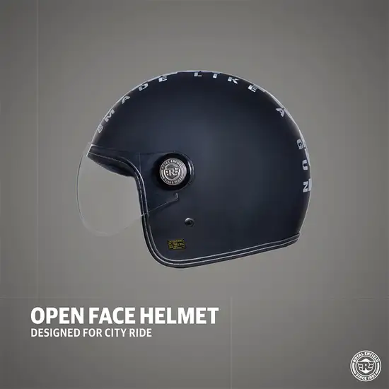 ROYAL ENFIELD CHOPPER MLG CAMO HELMET WITH CLEAR VISOR MATT BLACK
