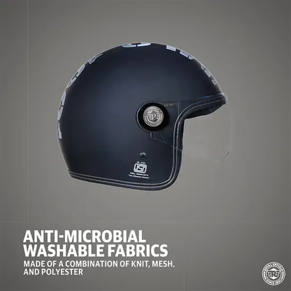 ROYAL ENFIELD CHOPPER MLG CAMO HELMET WITH CLEAR VISOR MATT BLACK