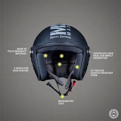 ROYAL ENFIELD CHOPPER MLG CAMO HELMET WITH CLEAR VISOR MATT BLACK