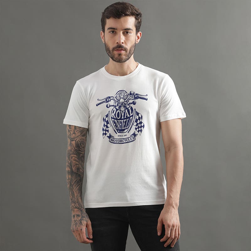 ROYAL ENFIELD CLASSIC TANK T SHIRT WHITE